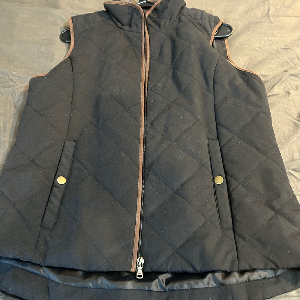 G.H. Bass & Co. Black and Red Plaid Lined Vest